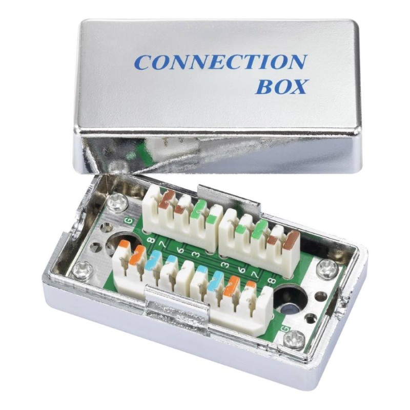 Spojovací box STP Cat5E narážecí, stříbrná