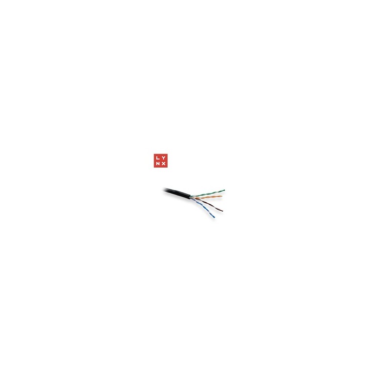 LYNX UTP kabel Cat5e, PE (Fca), celoměděný, venkovní, černý, box 305m