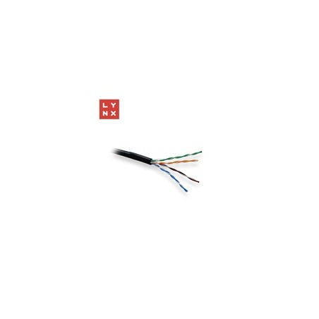 LYNX UTP kabel Cat5e, PE (Fca), celoměděný, venkovní, černý, box 305m