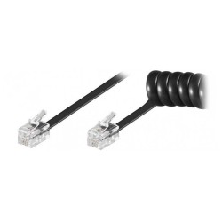 Telefonní šňůra kroucená - 2xRJ10 4p4c, 4m, černá