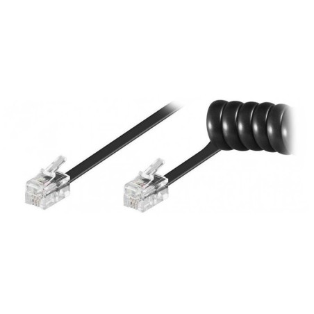 Telefonní šňůra kroucená - 2xRJ10 4p4c, 4m, černá