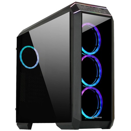 CHIEFTEC skříň STALLION II, ATX, 1x USB-C 3.2, 2x USB 3.1, 1x USB 2.0, 4x 120mm RGB Fan, černá