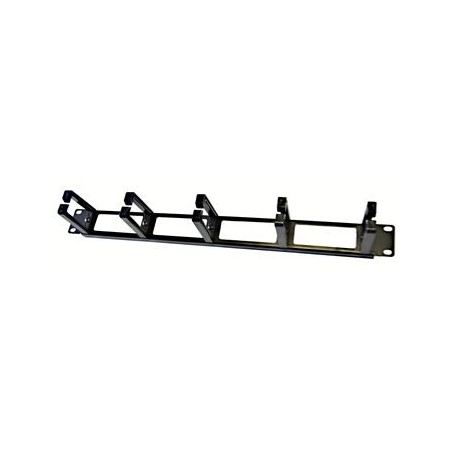 19" vyvazovací panel LEXI-Net 1U, 5x plastový úchyt 40x60mm, průchozí, černý