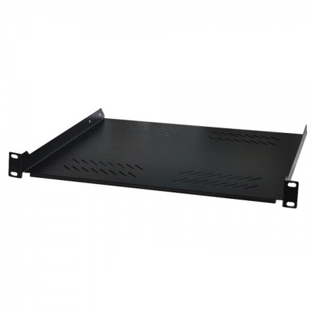 XtendLan 19" police s perforací 1U/400mm, nosnost 25kg, černá