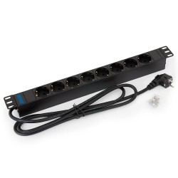 TRITON 19" rozvodný panel 8x230V DIN - 2m, černý