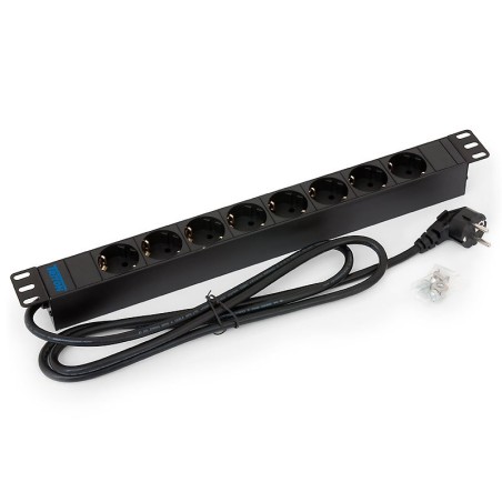TRITON 19" rozvodný panel 8x230V DIN - 2m, černý