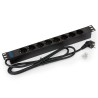 TRITON 19" rozvodný panel 8x230V DIN - 2m, černý