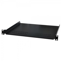 Police s perforací 19", 2U/280mm, nosnost 45kg, černá