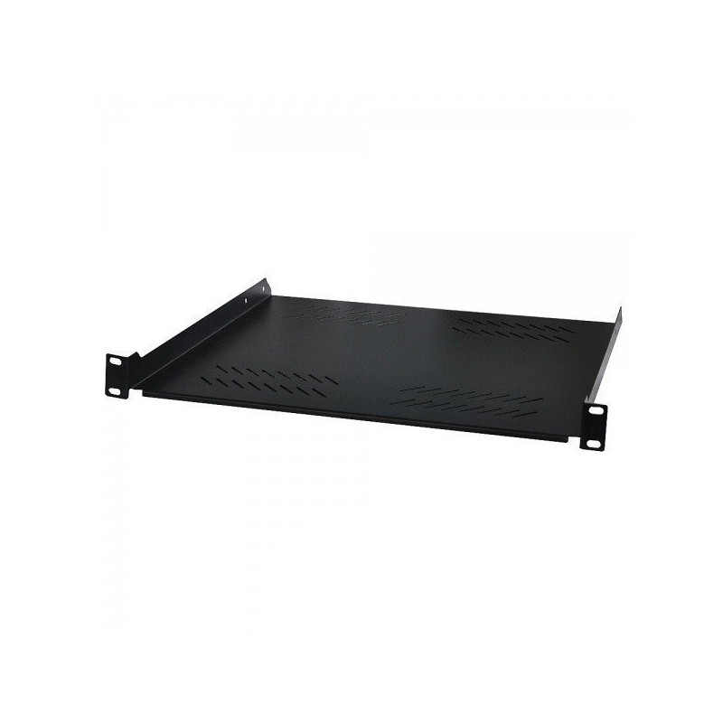 Police s perforací 19", 2U/280mm, nosnost 45kg, černá