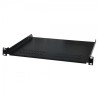 Police s perforací 19", 2U/280mm, nosnost 45kg, černá