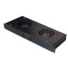 19" ventilační jednotka XtendLan, 2 ventilátory, LCD display, termostat, hloubka 200mm, černá