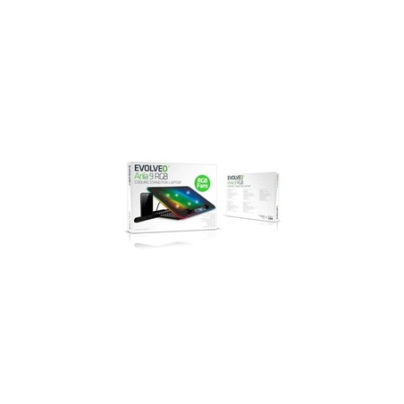 EVOLVEO A101RGB, chladící podložka pro notebook, 2x ventilátor, RGB podsvícení