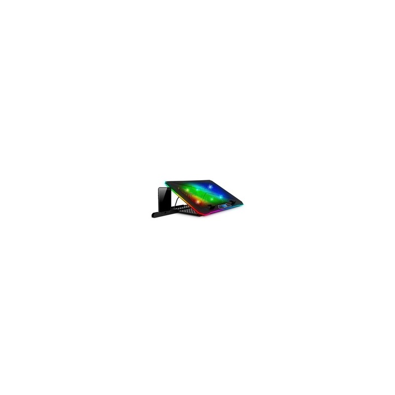 EVOLVEO Ania 9RGB, chladící podložka pod notebook, 6x ventilátor, RGB podsvícení ventilátorů a obvodu