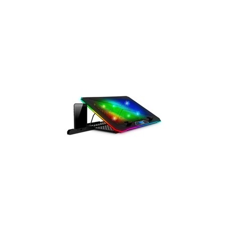 EVOLVEO Ania 9RGB, chladící podložka pod notebook, 6x ventilátor, RGB podsvícení ventilátorů a obvodu
