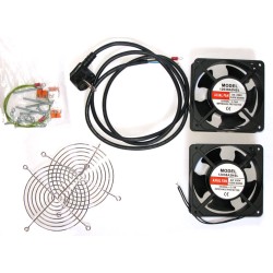 19" ventilace pro nástěnné rozvaděče XtendLan, 2 ventilátory 120mm, napájecí kabel, spojovací materiál