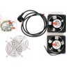 19" ventilace pro nástěnné rozvaděče XtendLan, 2 ventilátory 120mm, napájecí kabel, spojovací materiál