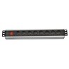 19" rozvodný panel LEXI-Net 8x230V, ČSN, vypínač, indikátor napětí, kabel 3m, 1U