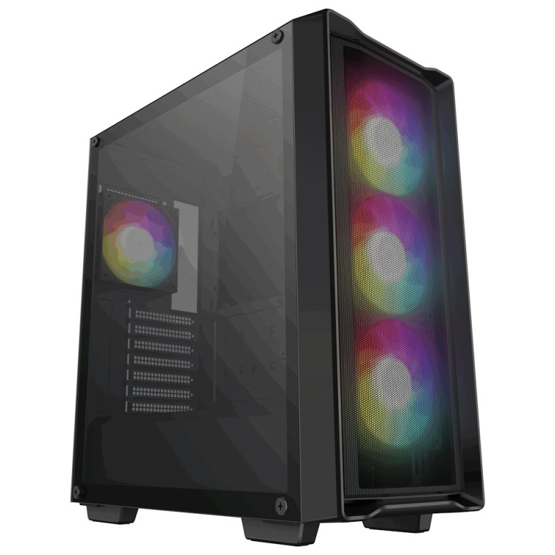 DEEPCOOL Case CC560 MESH V2, ATX, ARGB, Průhledná bočnice, 4x120mm Fan, černá