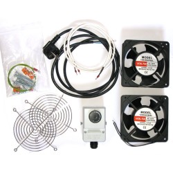 19" ventilace pro nástěnné rozvaděče XtendLan, termostat, 2 ventilátory 120mm, napájecí kabel, spojovací materiál
