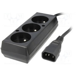 Prodlužovací přívod 3x230V pro UPS (IEC320-C14), 30cm