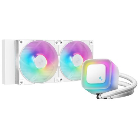 DEEPCOOL Vodní chladič LE240 WH V2, ARGB, 2x120mm, AM5, LGA1851, bílá