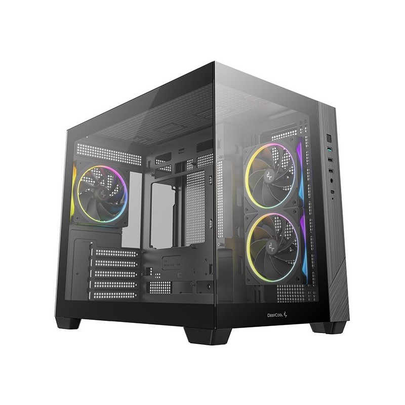 DEEPCOOL Case CG330 3F, mATX, Průhledná bočnice, 3x120mm ARGB Fan, černá
