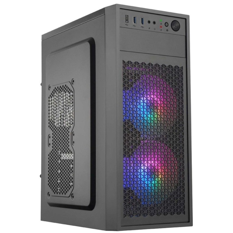 EUROCASE skříň ML N6-530B, ATX, 2x USB-A, 1x USB-C, 2x 120mm ARGB Fan, černá