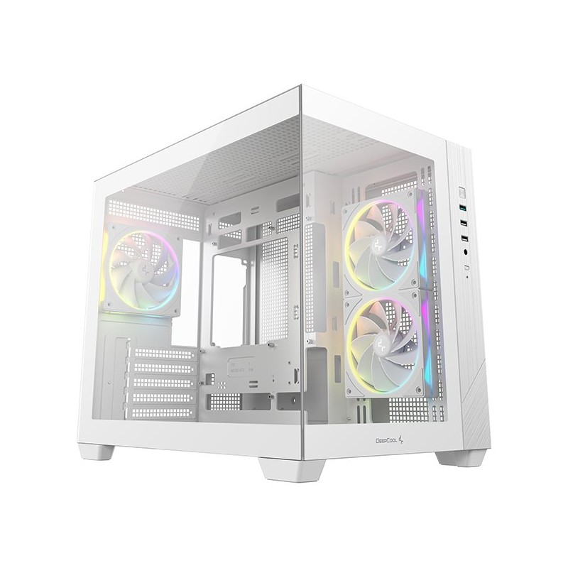 DEEPCOOL Case CG330 3F, mATX, Průhledná bočnice, 3x120mm ARGB Fan, bílá