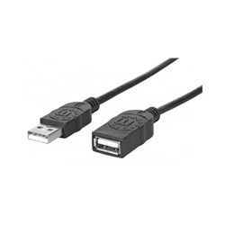 MANHATTAN Kabel USB 2.0 prodlužovací A Male / A Female 1,8m černý