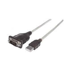 MANHATTAN Převodník z USB na sériový port (USB AM/DB9M, RS232), Polybag