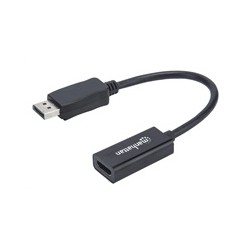 MANHATTAN Adaptér, DisplayPort, DP-Male/HDMI-Female, černý