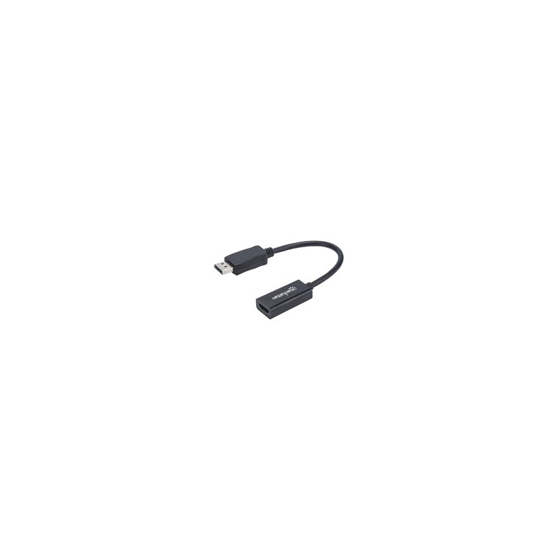 MANHATTAN Adaptér, DisplayPort, DP-Male/HDMI-Female, černý
