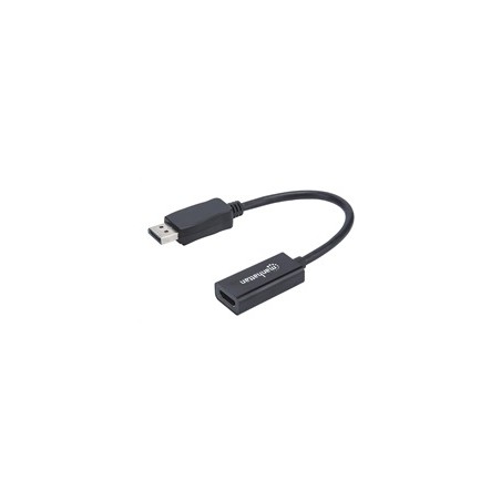 MANHATTAN Adaptér, DisplayPort, DP-Male/HDMI-Female, černý