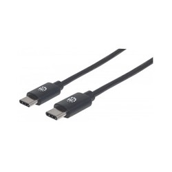 MANHATTAN kabel Hi-Speed USB-C, Type-C Male to Type-C Male, 3m, černý