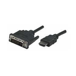 Manhattan kabel HDMI na DVI-D, Dual Link, 1m, černá