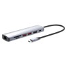 MANHATTAN Dokovací stanice USB-C 7v1, 1xHDMI, 1xUSB-C, 2xUSB, 1xRJ45, čtečka SD karet, šedá