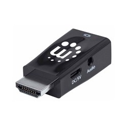 Manhattan adaptér HDMI na VGA, Micro Converter, HDMI Male na VGA Female, audio, černá