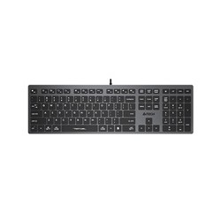 A4tech Klávesnice FX50, kancelářská nízkoprofilová klávesnice, CZ, šedá