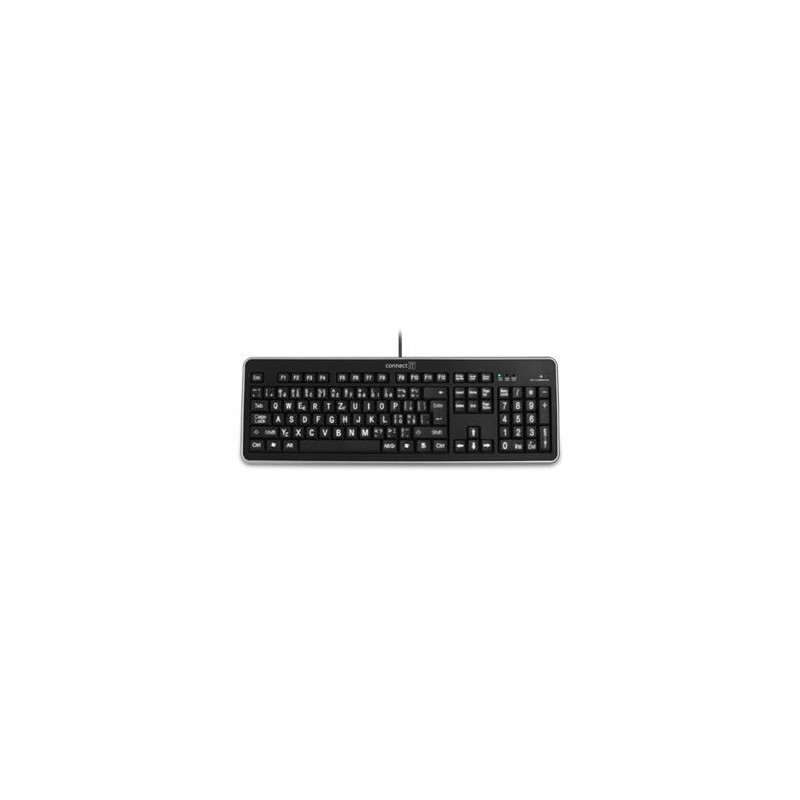 CONNECT IT Klávesnice CI-71 s LED podsvícením a VELKÝM fontem, USB