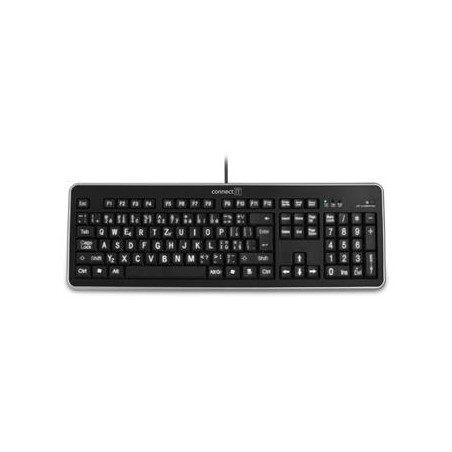 CONNECT IT Klávesnice CI-71 s LED podsvícením a VELKÝM fontem, USB