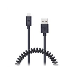 CONNECT IT Wirez Apple Lightning - USB spirálový flexibilní kabel, 1,2 m, černý