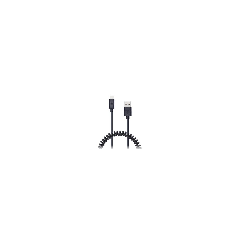CONNECT IT Wirez Apple Lightning - USB spirálový flexibilní kabel, 1,2 m, černý