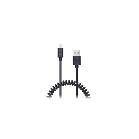 CONNECT IT Wirez Apple Lightning - USB spirálový flexibilní kabel, 1,2 m, černý