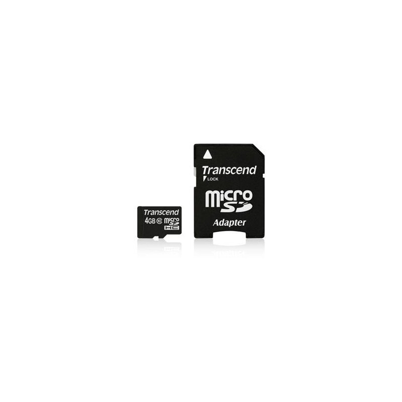 TRANSCEND MicroSDHC karta 4GB Class 10 + adaptér