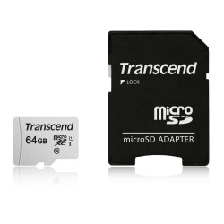 TRANSCEND MicroSDXC karta 64GB 300S, UHS-I U1 + adaptér