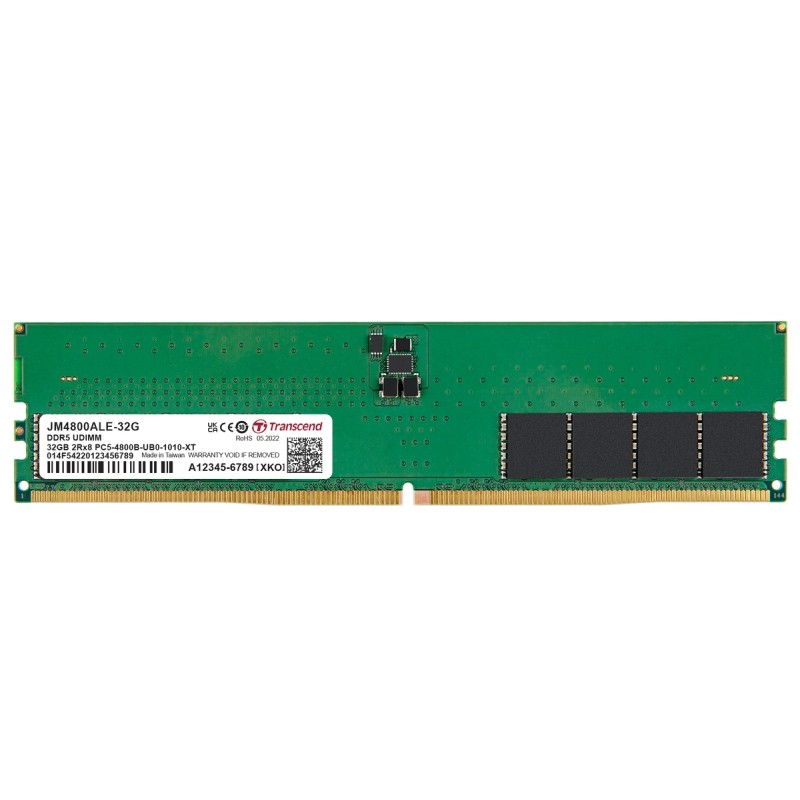 TRANSCEND DIMM DDR5 32GB 4800MHz JM 2Rx8 2Gx8 CL40 1.1V