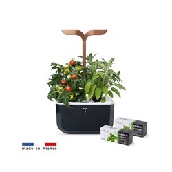 Véritable Exky SMART - Automatický květináč s regulací osvětlení, černá měděná + 2 bylinkové náplně