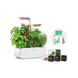 Véritable CONNECT - Smart automatický květináč s regulací osvětlení, bílá-champagne + 4 bylinkové náplně