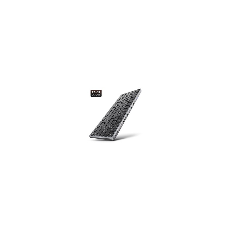 AXAGON HMC-KB-CS, USB 5Gbps hub s CZ/SK klávesnicí, HDMI 4K/60Hz, 3x USB-A, SD/mSD, audio, PD 100W, kabel USB-C 60cm