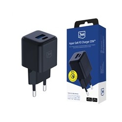 3mk síťová nabíječka Hyper GaN Charger 20W, černá